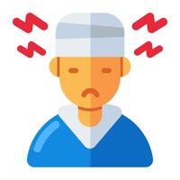 Conceptual flat design icon of headache vector