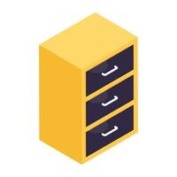 An icon design of nightstand vector