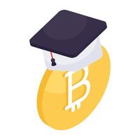 An icon design of bitcoin isolated on white background vector