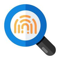 An icon design of search fingerprint vector