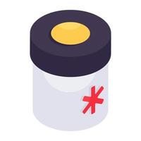 An editable design icon of sample jar vector