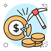 Perfect design icon of dollar mining vector