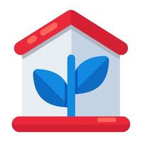 Vector design of eco home, flat icon