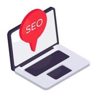 Editable design icon of seo location vector