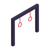 Vector design of gymnastic rings, isometric icon