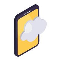 un diseño de icono de teléfono inteligente en la nube vector