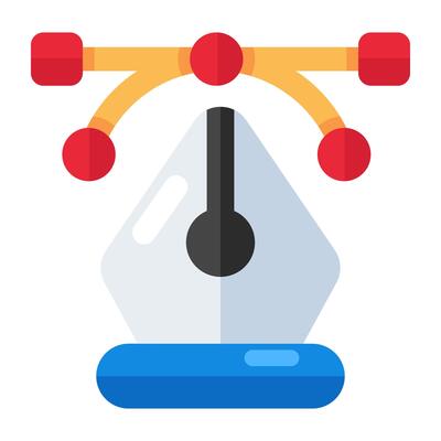 Pen with nodes, bezier tool icon
