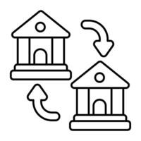 A Linear design icon of bank transfer vector