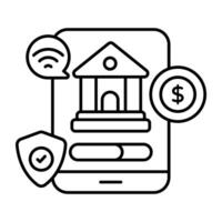 Mobile card payment icon in trendy vector design