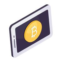 An icon design of bitcoin isolated on white background vector