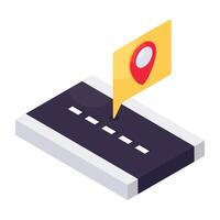 An icon design of location chat vector