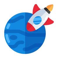 Conceptual flat design icon of rocket vector