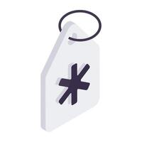 A unique design icon of medical tag vector