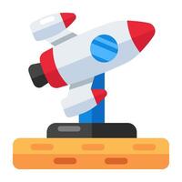 Conceptual flat design icon of rocket vector