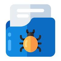 A unique design icon of infected folder vector