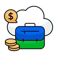 Trendy design icon of cloud briefcase vector