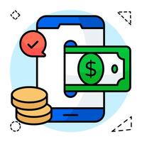 A unique design icon of mobile money withdrawal vector