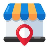 A flat design icon of shop architecture vector