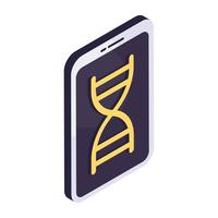 Mobile DNa icon in isometric design vector