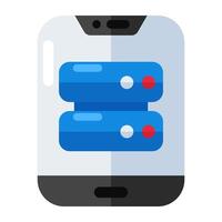 An icon design of mobile server vector