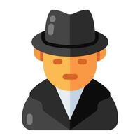 Mysterious person icon, editable vector