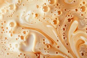 AI generated Coffee latte foam texture background close up view photo