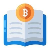 Perfecto diseño icono de bitcoin libro vector