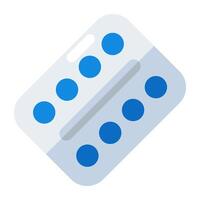 An editable design icon of pills strip vector