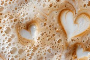 AI generated Coffee latte foam texture background close up view photo