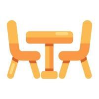 Trendy vector design of cafe table