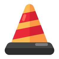 A colored design icon of road cone vector