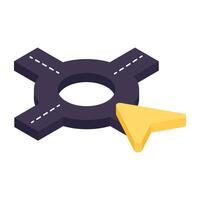 Conceptual isometric design icon of roundabout vector