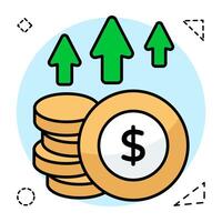 Premium download icon of dollar value increase vector