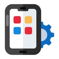 An icon design of mobile apps development vector