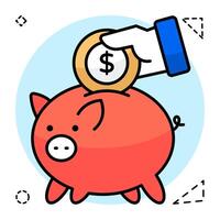 Modern design icon of piggy bank vector