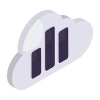 Editable design icon of cloud analytics vector