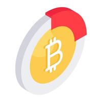 An icon design of bitcoin isolated on white background vector