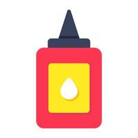 A flat design icon of glue bottle vector