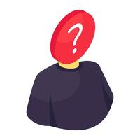 Mysterious person icon, editable vector