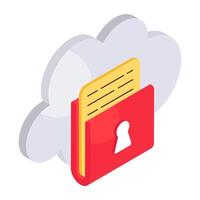 An icon design of cloud folder vector