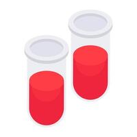 An editable design icon of sample tubes, lab apparatus vector