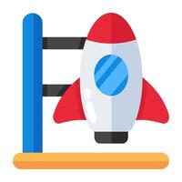 Conceptual flat design icon of rocket vector