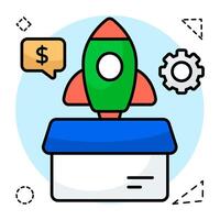 Conceptual design icon of launch box vector