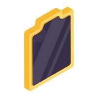 An isometric design icon of mirror vector