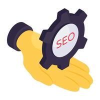 Conceptual isometric design icon of search engine optimization vector