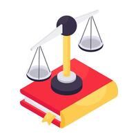 Conceptual isometric design icon of law book vector