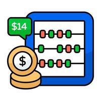 A frame of counting beads, icon of abacus vector