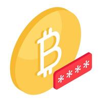 An icon design of bitcoin isolated on white background vector