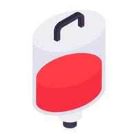 Conceptual isometric design icon of iv drip vector