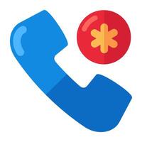 Conceptual flat design icon of medical call vector